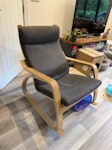 A small sofa and rocking chair It’s a light sofa, come in two parts, the main body and a puffe with cushions, and a rocking chair SL9 - removed for £0