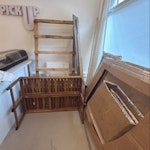 benches, trunking, card board benches, ikea boards, pallet, trucking, cables and card boards SW1P - removed for £195
