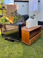 Tv, fire, unit bookshelf collected by Mersey Waste (NW) LTD