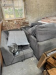 Sofa, bed, bath, wire Image 1: Sectional Sofa only (not TV or fan)
Image 2: Mattress and bed frame only
Image 3: Everything except the wood on the right of photo
Image 4: All wire netting and wood posts
Image 5: Chandelier and Bath only CB10 - removed for £225