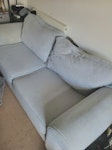 3 seater sofa Blue 3 seater sofa, approx 150cm long. I live up stairs, but I'll put the sofa in the alley next to my flat before it gets collected. KT8 - removed for £125