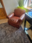 2 seater settee  2 armchairs 2 seater leather settee
Matching wingback armchair 
Separate leather armchair PR4 - removed for £130