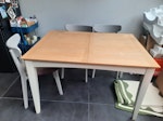 1dining table/4 chairs/1 bench Dining table and matching 4 chairs and a bench. E15 - removed for £0