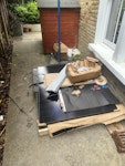Pallet, Panel and Rubbish pallet with solar panel and associated rubbish from a solar installation N7 - removed for £120