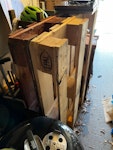 Pallets, parasol, lawnmower Two pallets as new, old parasol, basketball loop, beanbag chair, lawnmower, compost bags and a small pole with concrete slab. All is ready to load together from garage. Easy access. CB23 - removed for £150