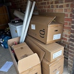 various cardboard rails, junk solar install so rails, carboard boxes and possible pallet CT2 - removed for £95