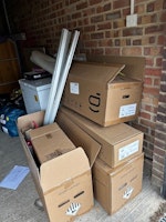 various cardboard rails, junk collected by Wasted