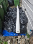 Garden Soil / Stones There are between 15 -20 bags of garden soil with small stones mixed in which has been dug out of the ground. I have carried these all by myself from my back garden through the house to the front drive where they are now . We also have the plastic folding door on top of the bags .... Thank You DA8 - removed for £190