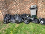 16 black bin bags 13 bags mixed household waste e.g dvds,cassettes,diy fittings, files, cables, plastic, office desk items + 3 bags paper/ cardboard only. SE2 - removed for £90