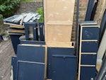 Panels from Kitchen Cabinet Wood and glass panels from broken down kitchen cabinet NW5 - removed for £150