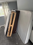 Mattresses fridge freezer junk Double mattress x2 Single mattress x1 double bed base headboard fridge freezer and packaging from new bed OL5 - removed for £180