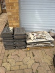Building Waste 4 small bags of rubble, 25 roof tiles and approx 25 off cuts of porcelain paving slabs CM3 - removed for £135