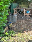 2 demolished sheds roof tiles wood and felt from two demolished sheds, car roof box, 40+ house tiles, one demolished fence panel. KT20 - removed for £250