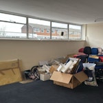 large shop collection 18 Chairs
2 tables
1 hoover
20 window clip plastic large covers
5 posters
100+ inserts
Covid 19 signage
3 lights and covers
2 heaters
3 Large dividers
50+ carpet tiles
Cardboard boxes PO7 - removed for £490