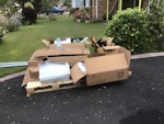 Pallet, rail, cardboard, rubbi pallet, carboard, rails and carboard, from a solar install NR12 - removed for £125
