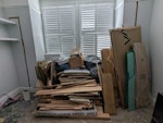 Wood, boxes & packaging Mixed DIY waste from flooring work. Includes wood flooring offcuts, cardboard boxes (some large), light packaging, styrofoam, and a few black bin bags with non-hazardous waste. No heavy items, soil, rubble, or hazardous materials. All waste is dry and currently stored indoors with easy access. Roughly 1.5–2 cubic yards in total. Mostly lightweight and easy to carry. W13 - removed for £100