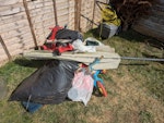 household junk/garden toys shed clear out.a few garden toys and household rubbish. garden parasol. **** not lawnmower****** GL2 - removed for £85