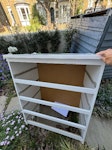 4 pieces of furniture 4 pieces of furniture that are all reusable:
- One wardrobe (dismantled)
- 2 small (1-door) cupboards
- One 4-drawer dresser N19 - removed for £125