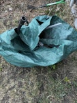 general rubbish 2 black bags of general rubbish and the green bag is an old small fire bin TW18 - removed for £40