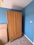 Standalone wooden wardrobe Standalone wooden wardrobe - 2m tall and 95cm wide.
On first floor so would need to come down stairs - probably a 2 person job. N1 - removed for £105