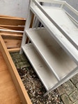 Bed frames foam drawers Bed frame cushions changing table two pallets drawers foam lamp shades chest of drawers SW11 - removed for £85