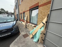 Old flooring collected by M&V waste Clearance