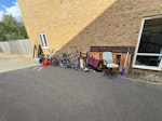 junk quantity of wood including 2.5 fence panels and old picnic table

4 bikes in varied condition

skateboards

office chair

suitcase 

old fork

child seat

bbq 

old scooters

couple of other bits of junk UB7 - removed for £150