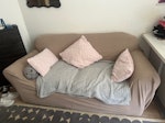 2 seater sofa 180/82/84 2 seater sofa(blue) the cover is just a slip on i’ve put on, can also take the cushions if reusing, its got duvets under the seating cushions as the bottom is quite old and sunk in. still has a sturdy feel and its a nice comfy sofa can definitely still be used(not for resale) im the top flat(2nd floor) of a victorian conversion house so needs 2 ppl SE24 - removed for £65