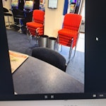 furniture 10 x red customer chairs
2 x red high stools
6 x red high stools toppers. OX18 - removed for £250