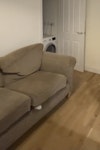 Two seater sofa Old, sad sofa that needs to go. Fabric with wooden feet. From a smoking home. KT12 - removed for £180