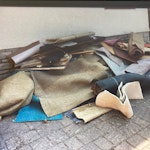 Rolls of carpet and underlay, Rolls of carpet and underlay, some wood and hardboard. NP18 - removed for £170