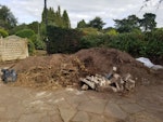 Pile of soil, palm tree, stump Soil, one small tree and few roots WV6 - removed for £415