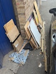 mixed rubbish & kitchen panels mixed waste sacks & broken kitchen panels SE15 - removed for £95
