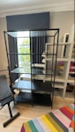 2 shelving units two shelving units on the first floor 
needs 2 people as it doesn’t dismantle 
nice solid unit - would be good to reuse W8 - removed for £120