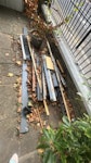 old pipes, timber, door,window some old pipes, timber (some of it rotten), an old door, and old window, a bag of trash, a rolled up mattress topper W6 - removed for £120