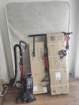 Mattress, frame and new items Double bed frame and mattress, 2 brand new gym benches, brand new hoover and gym springs equipment TW8 - removed for £70