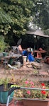 garden waste/glass shower door everything you see in the photos included table and umbrella plus glass shower doors N7 - removed for £190