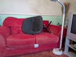 Assorted furniture Sofa, office chair, lamp, TV (CRT), TV stand, VCR MK41 - removed for £195