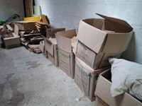 30packing boxes; 5box waste collected by Carry Away Clearance