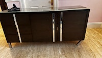 wooden sideboard/ floor lamp collected by M&V waste Clearance