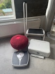 mixed recycle £35 for collection: Canon Pixma printer, weighing scale, small footstool and bathroom rail stand. NW6 - removed for £35