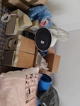 1 Dbl bed, 3 chairs + bags 1 x double bed, bags of old clothes/textiles, 3 speakers, 1 fan, gym mats, hand held hoover 3x small ikea dining chairs SE26 - removed for £150