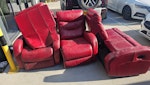 3 seater sofa and armchair. Leather recliners. Could be re-used with a little TLC. SS8 - removed for £170