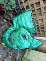 Six green bags of garden waste collected by doos removals