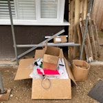 Pallet cardboard rubbish pallets, cardboard and solar installation rubbish all as seen KT12 - removed for £150