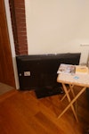 TV, tumble dryer, pram, duvet 50 inch TV (not working), tumble dryer (may be working, not sure), pram, baby car seat, next to me cot, double duvet, bags of clothes. DA3 - removed for £80