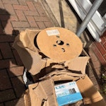 Cardboard / Packaging Cardboard, plastic, wires - packaging. To be collected today or tomorrow morning. Thanks IG2 - removed for £80