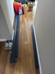 dismantled bed frame Metal and wooden bed frame, dismantled for easy collection NW3 - removed for £65