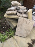 Patio slabs A pile of broken patio slabs KT14 - removed for £70