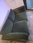 velvet green two seater sofa velvet green two seater sofa. Good condition. 2 years old. From Barker and Stonehouse. Only looking to get rid as we are getting something bigger E16 - removed for £75